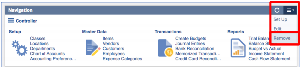 remove dashboards in netsuite